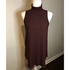 Cute brown work dress or top w/zipper on back